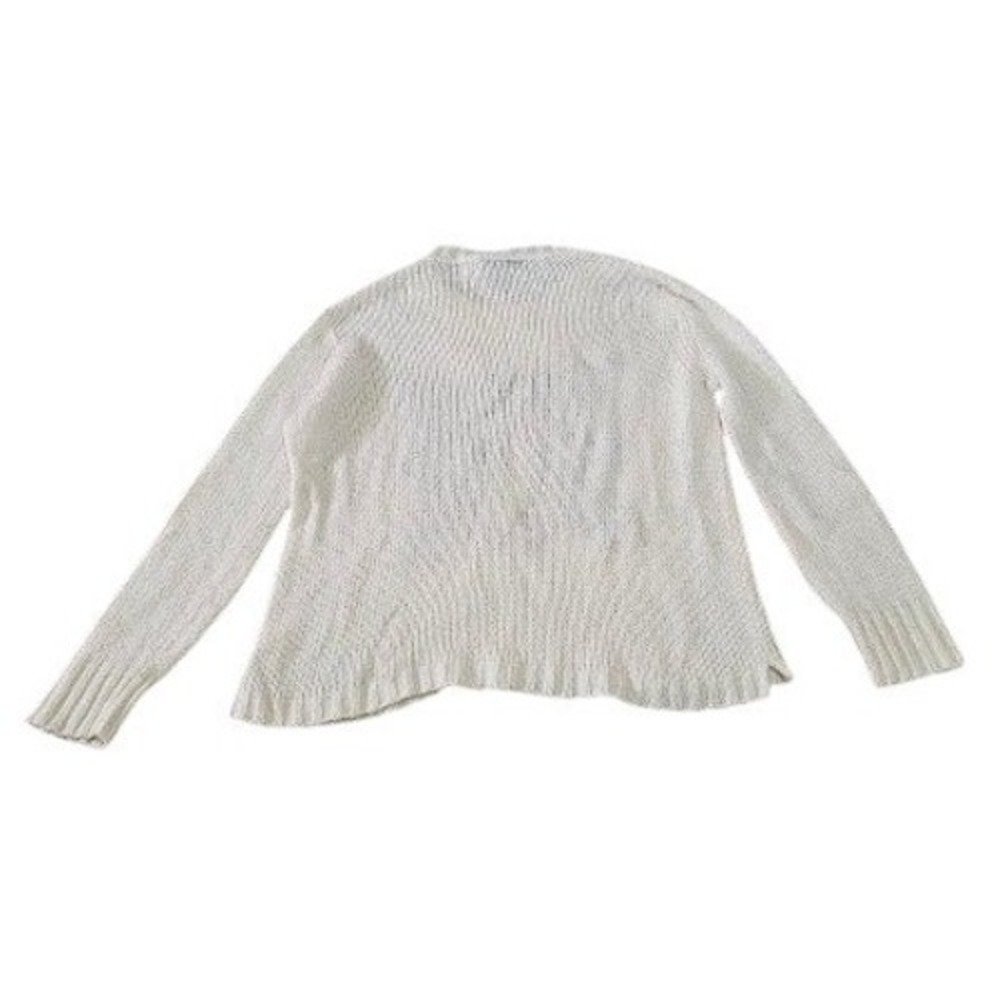 Wooden Ships Tiger Sweater Women XS White Wool Blend Knit Long Sleeve - Picture 9 of 11